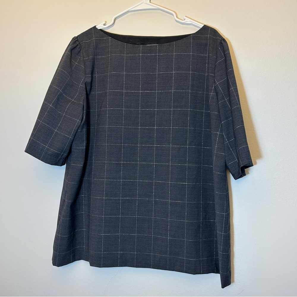 Banana Republic Black Windowpane Blouse